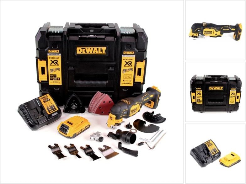 Dcs 356 D1 Akku Multitool 18V Brushless + 35tlg. Zubehör + 1x Akku 2,0Ah + Ladegerät + tstak - Dewalt