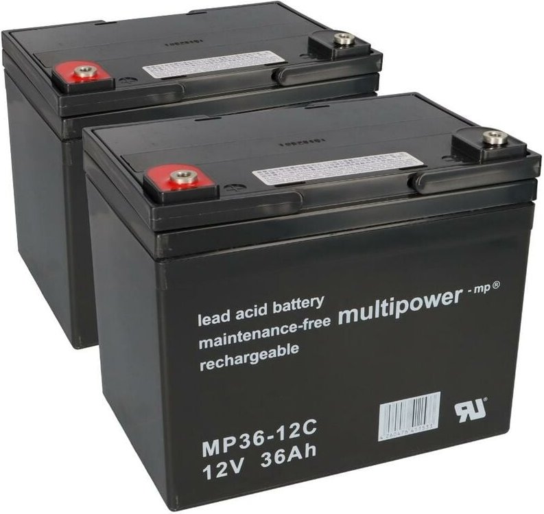 Verschiedene - Ersatzakku für mobilis M33/M36 2x Multipower 12V - 36Ah Zyklenfest agm vrla