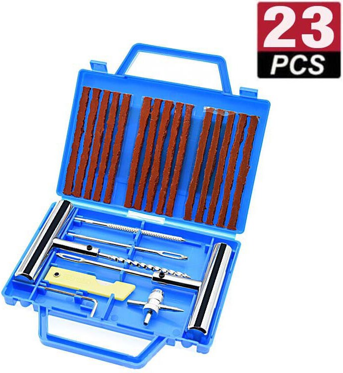 Oly Magic - 23pcs Kits de réparation de pneus, Outils de réparation de pneus Lourds et Ensembles de réparation de pneus ...