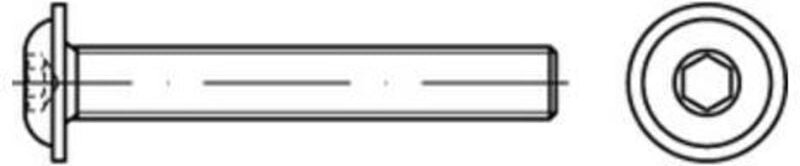 Thumbnail - Iso 7380-2 Flachkopf-Flanschschraube vg M6x40 Stahl 10.9 blank Innensechskant 500 Stk