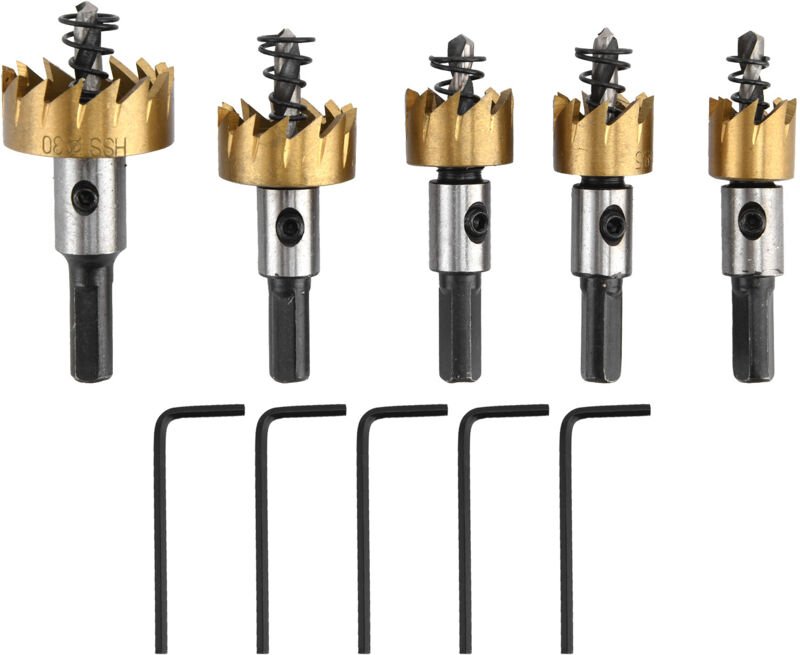 5-teiliges HSS-Präzisions-Schnellbohrer-Set, sicheres Aluminium-Bohrer-Set für Gummi- und Kunststofföffnungen, Bohrer-Se...