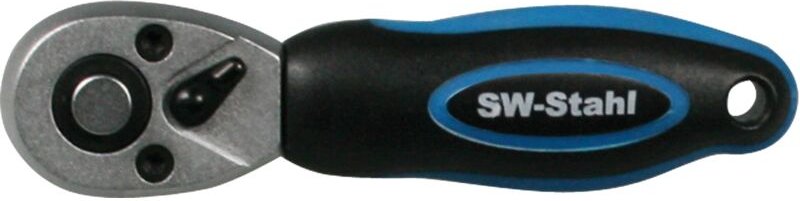 SW-Stahl 05710SB Umschaltknarre 1/4 Zoll I feinverzahnt mit 72 Zähnen I Einsatzarretierung I Chrom-Vanadium-Stahl