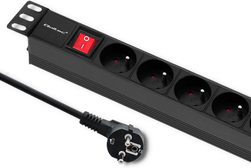 Qoltec PDU Steckdosenleiste für 19'' RACK 1HE 16A 8xFRANZÖSISCH 2m