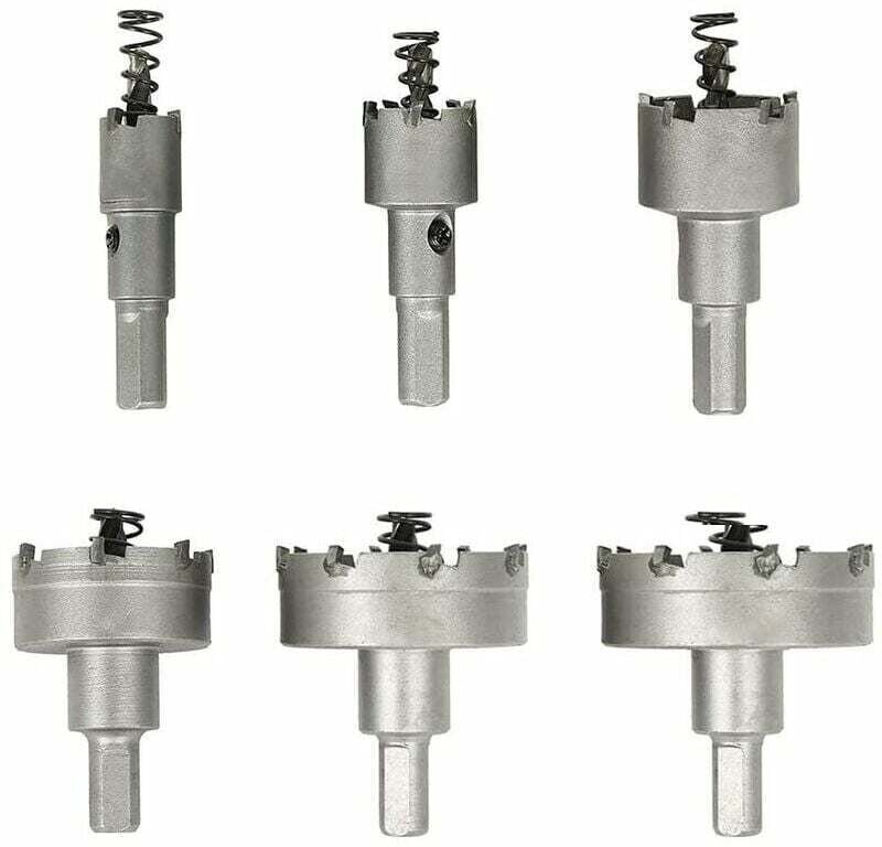 Gabrielle Lochsäge für Metall, 6er-Set Hartmetall-Lochsägenbohrer, Edelstahl-Lochsägen, für Aluminium, Stahl, Eisen, Kup...