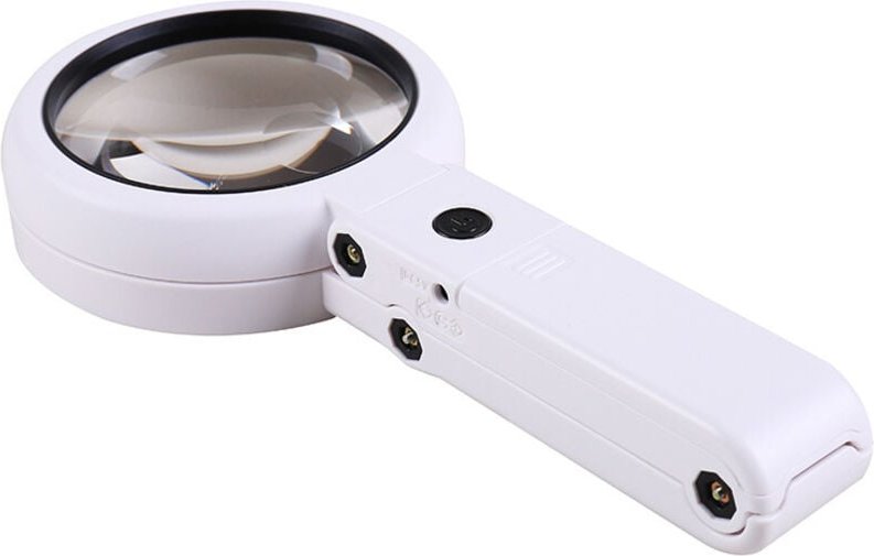 Beleuchtete Lupe, 10-fache bis 30-fache Handlupe mit 18 LED-Lichtern, dimmbare Vergrößerungslampe - Ahlsen