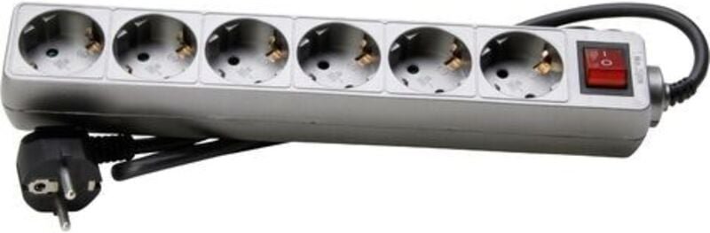 Kopp 120943005 Steckdosenleiste mit Schalter 6fach Titan Schutzkontakt 1St. D946611