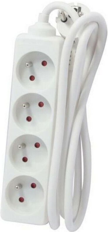 Chacon Elegante Steckdosenleiste weiß 4 Steckdosen 16A 3500W