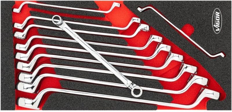 VIGOR Doppel-Ringschlüssel Satz, 11-tlg., 6 x 7 – 25 x 28 mm, Anzahl Werkzeuge: 11