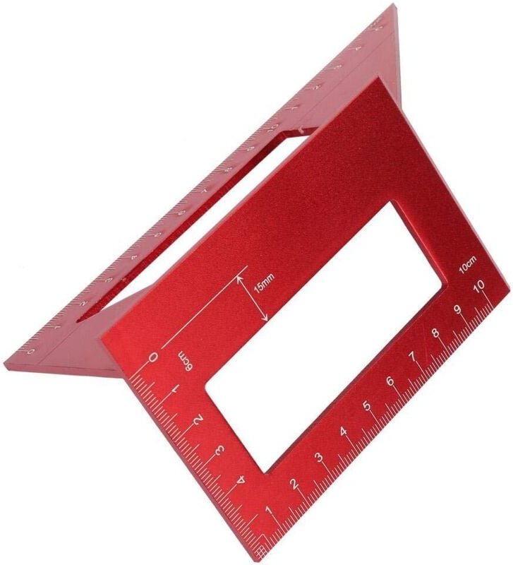 Holzbearbeitungswerkzeug für multifunktionale Markierungslehre 45/90 Grad (rot)