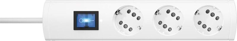 DUOversal plus 3=6, mit Schalter, 1,4m Zuleitung, anschraubbar, weiß - 233802006 - Kopp