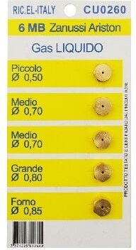 5-teiliges Set für gpl- und Methan-Düsen 0,50-1,30