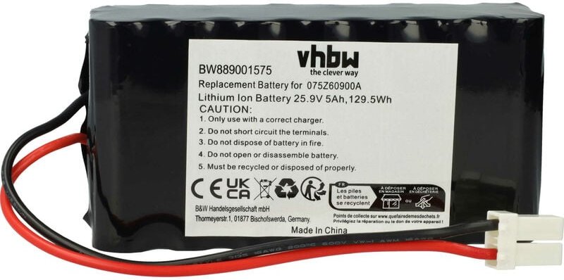 vhbw Akku kompatibel mit Ambrogio L29 Twenty 29 Rasenmäher (5000mAh, 25,9V, Li-Ion)