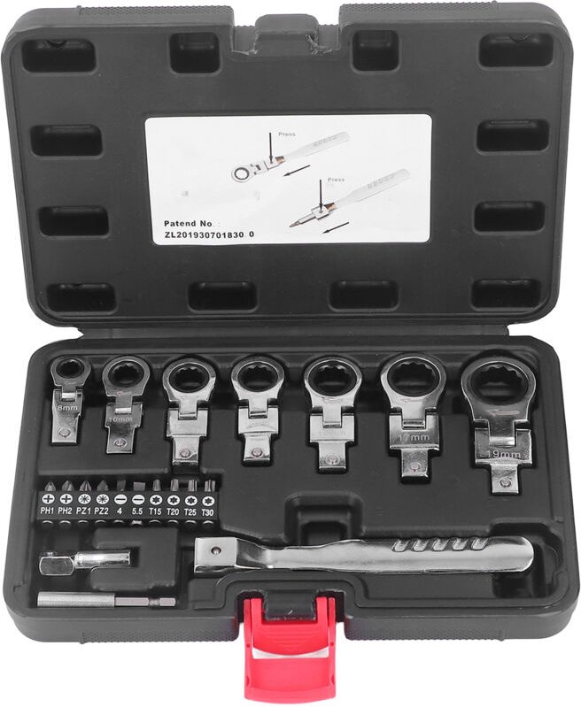 Garosa Chromstahl - Schlüsselsatz 20-teilig 180 Grad drehbares Bit-Set für die Fahrradwartung.