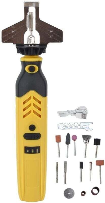 Akku-Kettensägenschärfer-Set, stabiles, multifunktionales, batteriebetriebenes Kettensägen-Schleifwerkzeug-Set für den A...