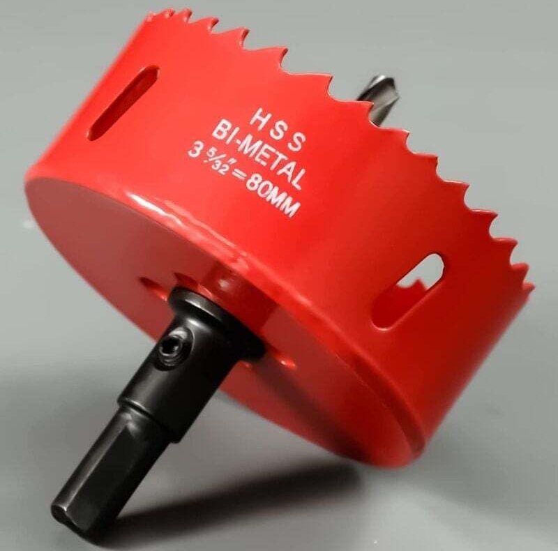 Thumbnail - Bimetall-Lochsäge 80 mm, M42 hss Bimetall-Lochsäge mit robustem Zentrierbohrer zum Bohren von Eisen, Aluminium, Holz, Tr...