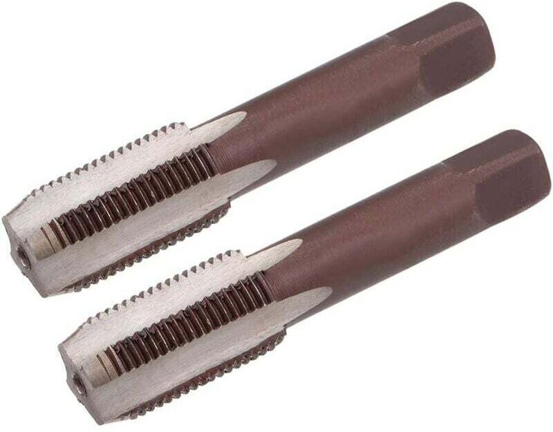 Sourcing Map Metrischer Gewindebohrer Teil 4 Gerade Nuten H2 1 Paar Legierter Stahl für Werkzeuge M14x1