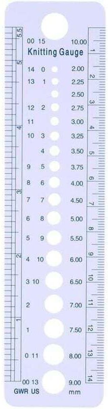 Geometrisches Musterlineal, Kreis, Stricknadellehre, Kunststofflineal, 2 bis 10 mm, Nähzubehör, US-, UK- und kanadische ...