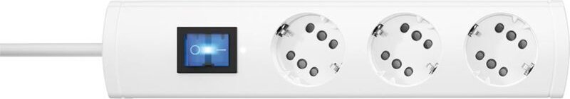 DUOversal plus 3=6, mit Schalter, 1,4m Zuleitung, anschraubbar, weiß - 233802006 - Kopp