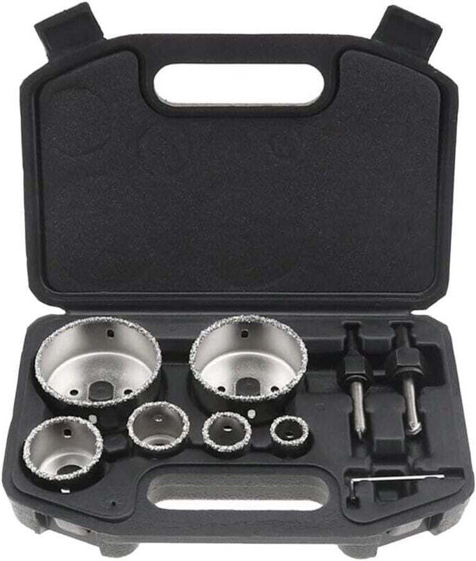 Lochsägen-Set, 9-teiliges Werkzeugset, Fliesenbohrer, Kernbohrer – φ22, 28, 35, 44, 68, 73 mm