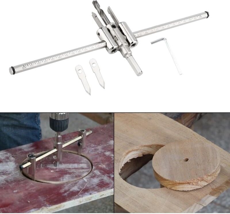 Thumbnail - 30-300mm Silber Einstellbare Lochsäge Bohrer Set Kreis Lochsäge Bohrer Set diy Holzbearbeitung Loch Bohrer Werkzeug - Ej...