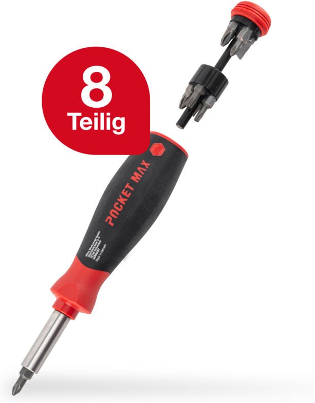 Wiha - Schraubendreher Set PocketMax magnetic 8-tlg. mit verstaubaren Bit Set (45292) i magnetischer Schraubenzieher Sat...