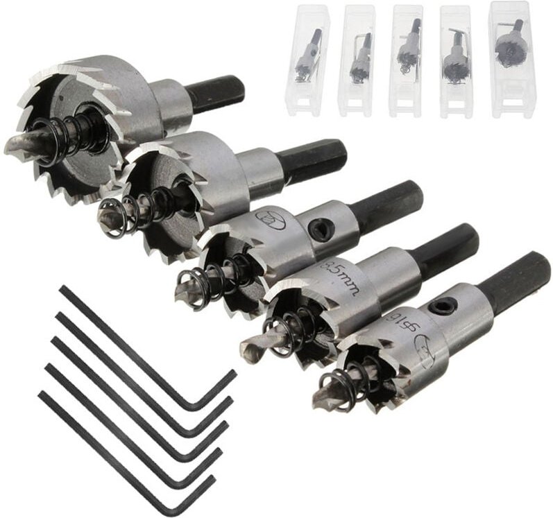 Diamantbohrer, HSS-Lochsäge, Betonbohrer, 16/18,5/20/25/30 mm, 5-teilig, Fliesenfräser, Bohren für Glas/Keramik/Porzella...