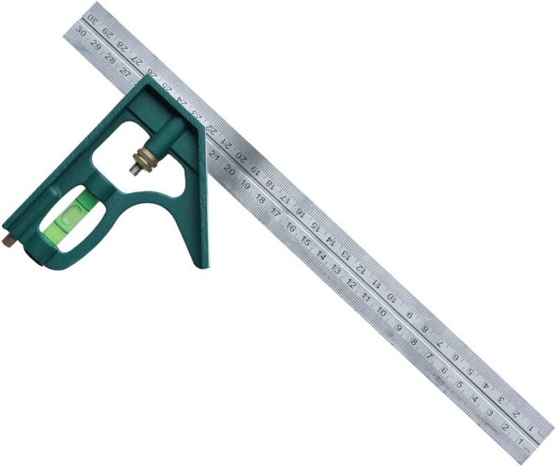 12-Zoll-Kombinationsquadrat mit rechtwinkligem Lineal, multifunktionale Kombination, universelles, verstellbares Lineal ...