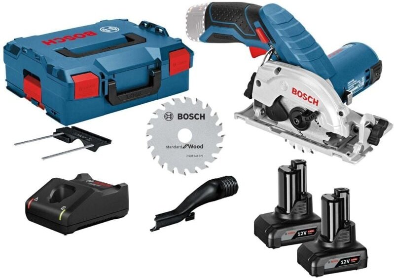 Akku-Kreissäge gks 12V-26 12 v ø 85 mm / 2x 4,0 Ah Akku + Ladegerät inkl. Zubehör in L-Boxx - Bosch