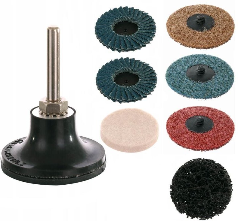 Schleif- und Polierscheiben, 50 mm, 6 mm Schaft, 8er-Set
