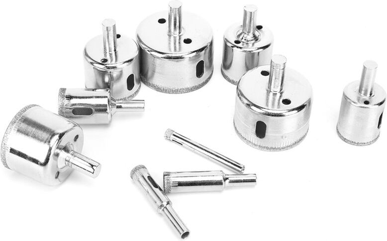 Bohrer-Set, 10-teiliges Diamantbohrer-Set für HSS-Lochsägen, Handwerkzeug-Zubehör, 6–50 mm, Lochsägen