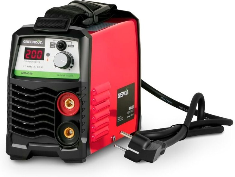 Inverter DC-Schweißgerät, Leistung 25A-200A, Spannung 230V, IGBT-Technologie, Elektroden 1,0mm - 3,0mm - Greencut MMA200