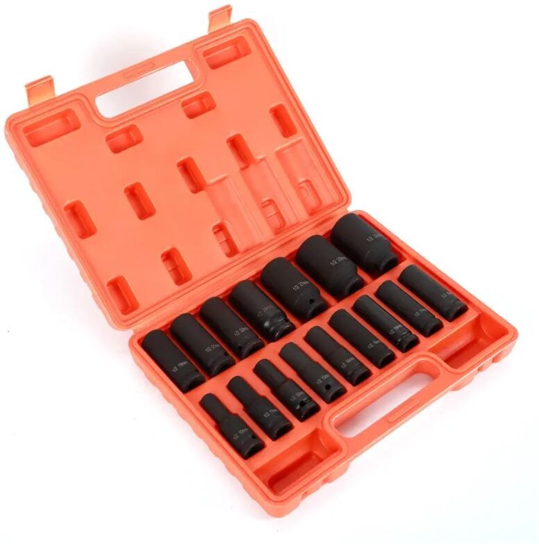 Steckschlüssel Satz 16-tlg Sechskant Lang Nüsse 1/2 Zoll Stecknüsse Steck Nuß 10-32mm