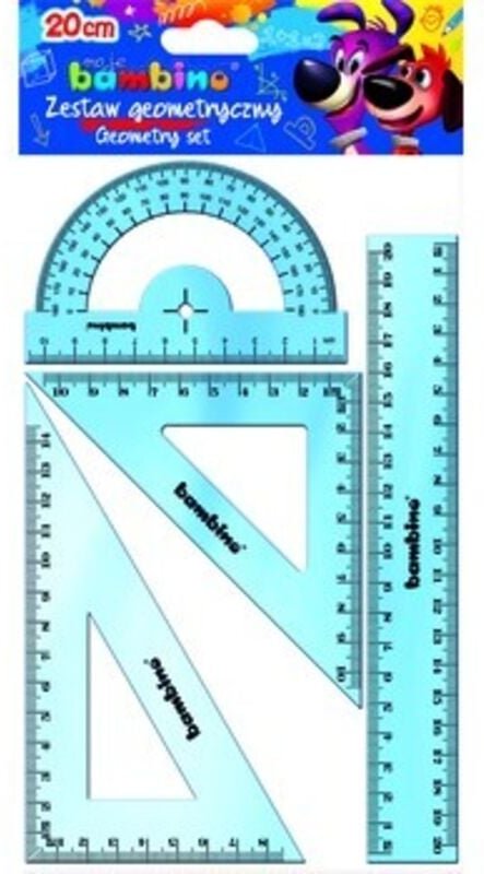 Thumbnail - BAMBINO Geometrie-Set für Kinder 4 Elemente - Lineal, Geodreieck, Winkelmesser