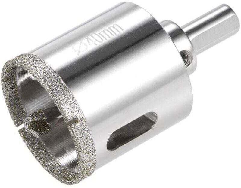 Diamantbohrer für Glaslochsäge mit Zentrierpositionierung, geeignet für Glas, XU, Keramik, Porzellan und Fliesen, 40 mm ...