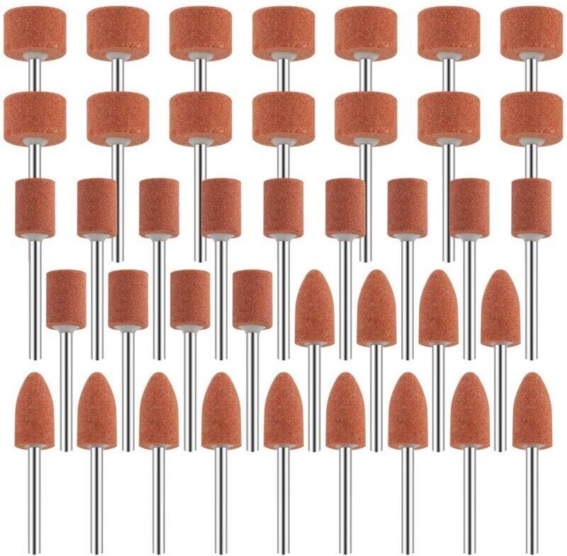 Vtizikl Jeu de 42 Meules en Oxyde d'Aluminium Mèches de Ponçage avec Tige de 1/8" Compatible avec Dremel pour Meulage, P...