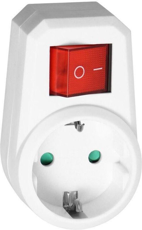 Orno AE-13188(GS) Mehrfachstecker Schuko-Steckdose mit 1 Schuko-Steckdose mit Schalter