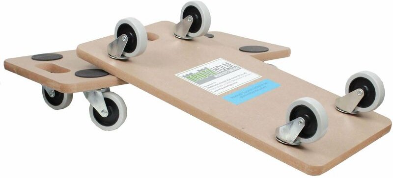 2er Set Transportroller soft wheel indoor mdf Platte 200 kg