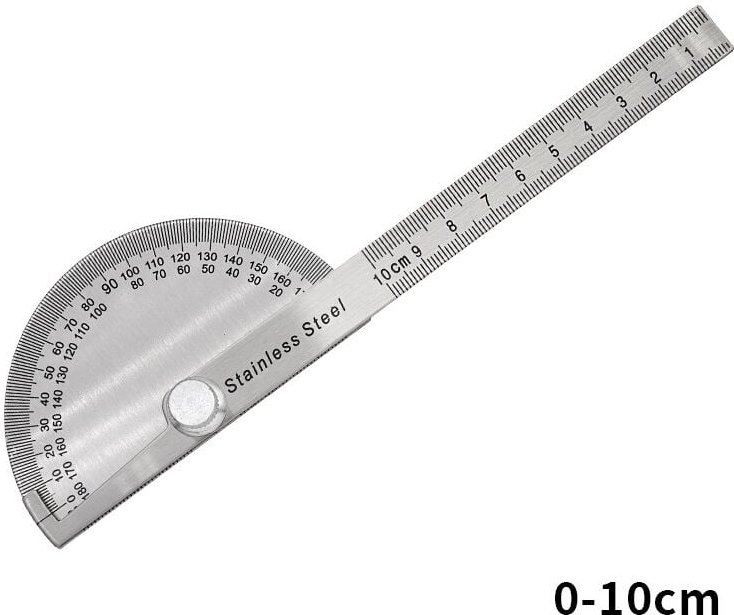 Edelstahl-Winkelmesser 0–180 ° Winkelmessarm Messlineal Ingenieurwerkzeug Winkelmesser mit 100-mm-Lineal, universelles W...