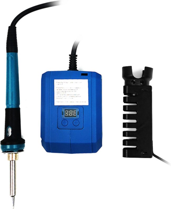 Saldatore elettrico professionale da 60 W con display digitale, temperatura regolabile da 300 a 510 °C, mini stazione di...