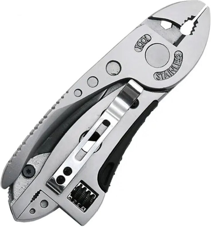 Klappbare Multifunktionszange mit Messer, Schraubendreher und Maulschlüssel Outdoor-Überlebenswerkzeug, 1 Stück