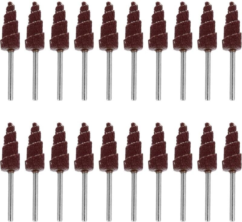 20 Stück Kegelförmiges Schleifpapier-Fächerrad mit Schaft-Schleifkopf, Rotationswerkzeug zum Entgraten, Schleifen und Po...