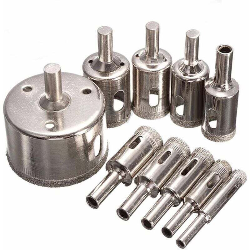 Vtizikl Kit de scies cloches diamantées pour la découpe de verre, de carrelage, de céramique, de marbre (8 mm, 10 mm, 12...