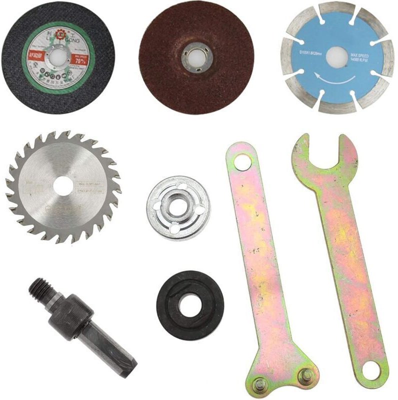 9-teiliger Handbohrmaschinen-Adapter, Winkelschleiferschlüssel, 10-mm-Schaft-Bohreradapter (zum Schleifen, Fliesenschnei...