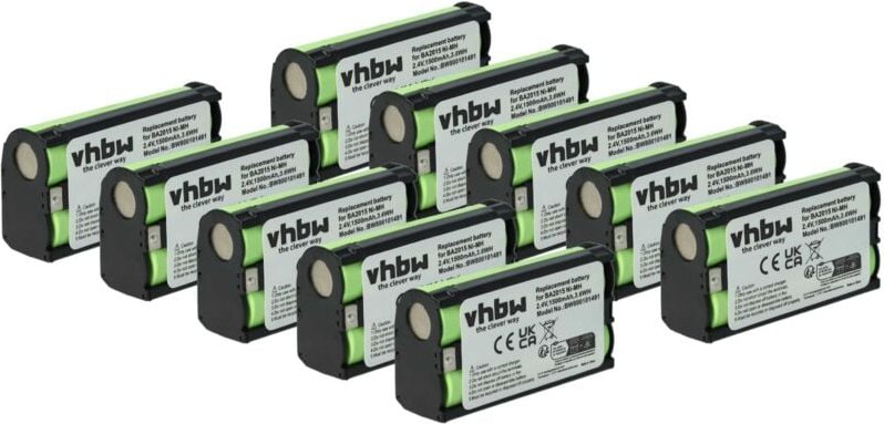 vhbw 10x Akku kompatibel mit Sennheiser EW 312 G4, EW 300 IEM G3, EW 312 G3, EW 312 G2 Wireless Headset Kopfhörer (1500 ...