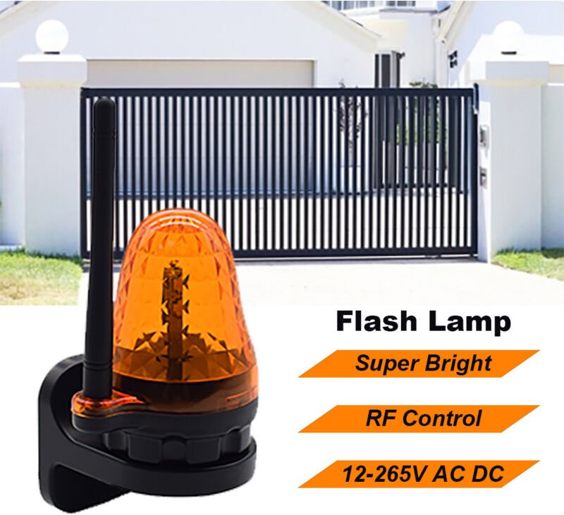 Voyant d'avertissement stroboscopique à LED pour porte de garage, 12-265 V, large tension, pour porte coulissante, ouvre...