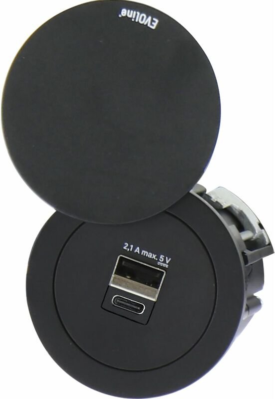 Evoline - One USB-Charger 2-fach Typ a+c, mit Drehdeckel, ks weiß