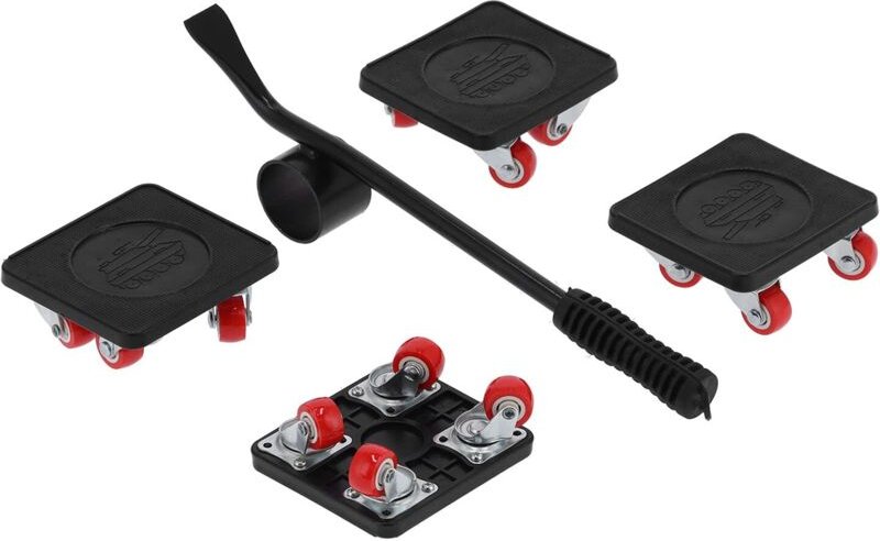 Set mit 5 Möbelhebehebeln, robustes, quadratisches Gewichtstransportwerkzeug, Möbelgleiter, zum Bewegen von Möbeln und H...