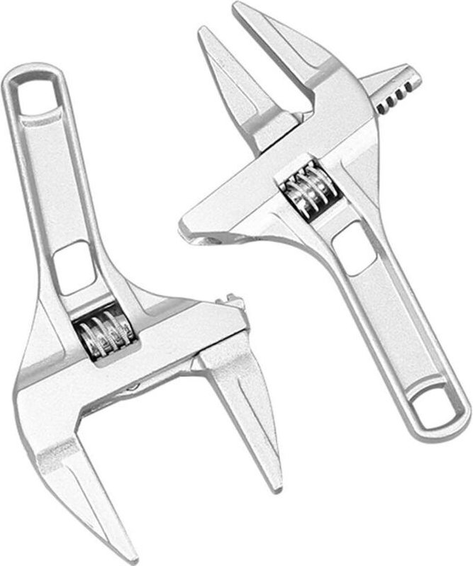Verstellbarer Schraubenschlüssel mit großer Öffnung – Badezimmer-Schraubenschlüssel mit großen Backen (6–68 mm) aus Alum...