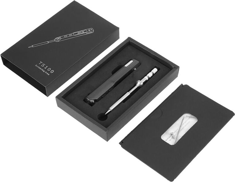 TS100 Mini-Elektrolötkolben-Set, 65 W, DC 12 V–24 V, mit einstellbarer Temperatur von 100 °C bis 400 °C, ideal zum Löten