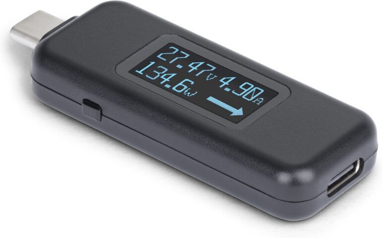 StarTech.com USB-C Stromtester/Kabeltester, Bidirektionales Digitalmultimeter für PD USB-C Ladeleistung, Spannung und St...